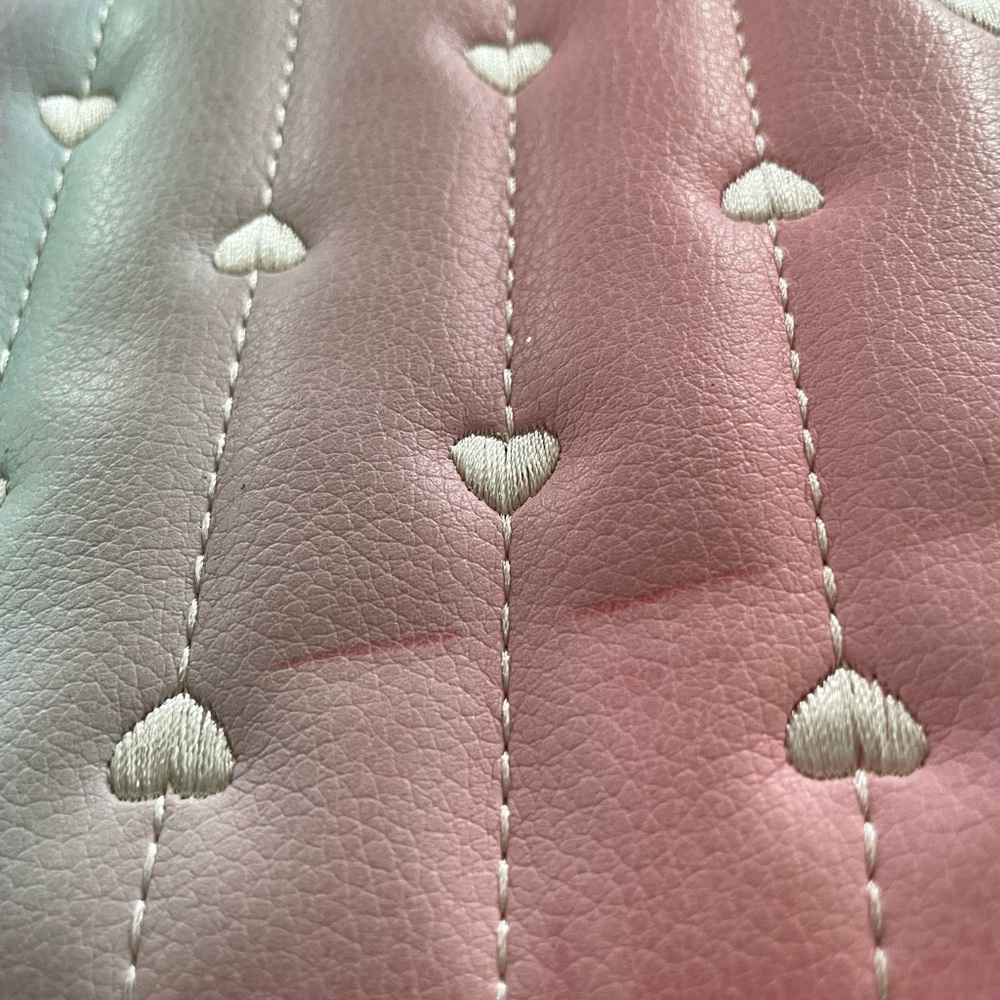 Luv Betsey by Betsey Johnson Ombre Pastel Quilted zip top Wristlet Bag pouch - Picture 7 of 10